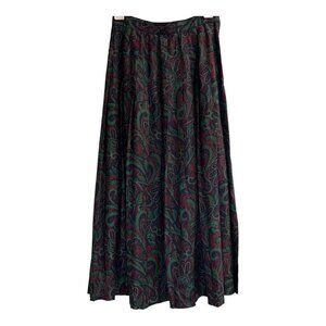 Vintage David Brooks Womens 6 Pleated Accordion Skirt Paisley Midi Rayon Full‎